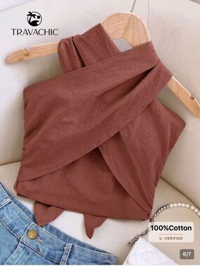 SHEIN Rust Brown Asymmetrical Wrap Midi Skirt